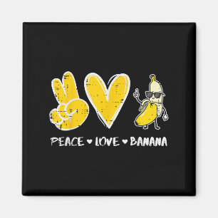 Peace Kärlek Banana Funny Fruit Food Vegan Women M Magnet