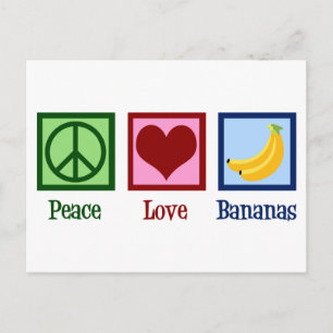 Peace Kärlek Bananas Vykort