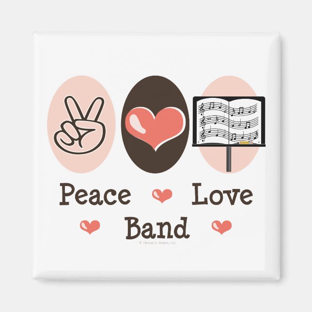 Peace Kärlek Band Magnet (Framsidan)