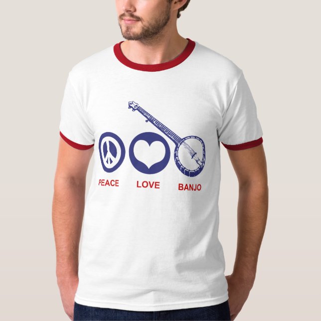 Peace Kärlek Banjo T-shirt (Framsida)