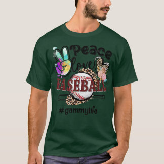 Peace Kärlek Baseball Gammy Life Mamma Grandma Leo T Shirt