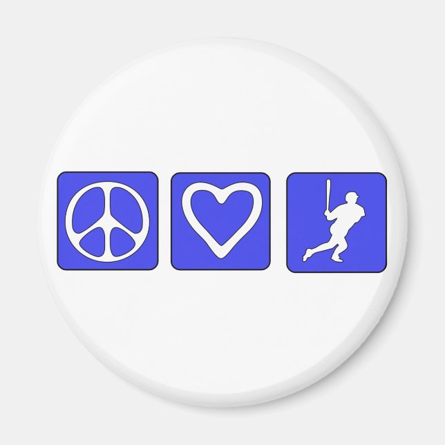 Peace Kärlek Baseball Magnet (Framsidan)