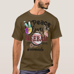 Peace Kärlek Baseball Nonna Life Mamma Grandma Leo T Shirt