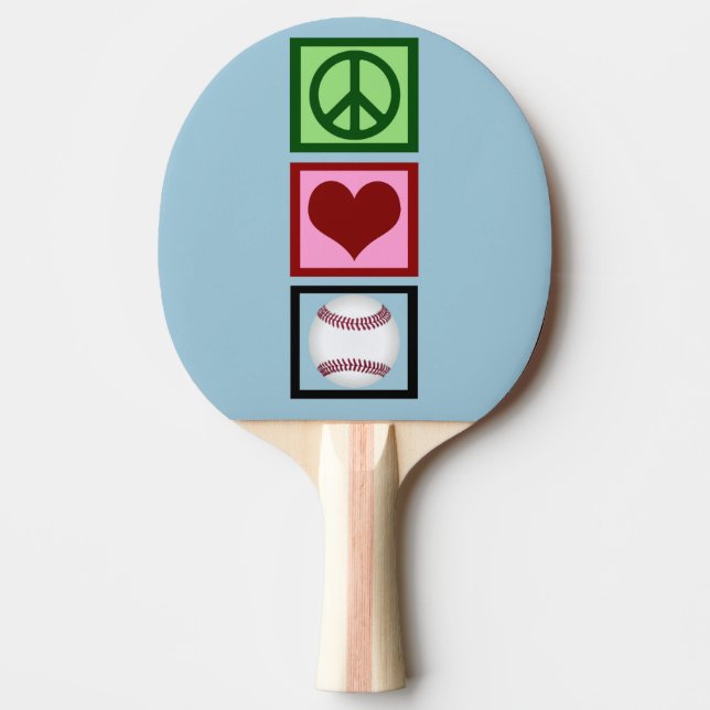 Peace Kärlek Baseball Pingisracket (Framsidan)