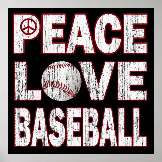 PEACE KÄRLEK BASEBALL POSTER (Framsidan)