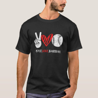 Peace Kärlek Baseball T Shirt