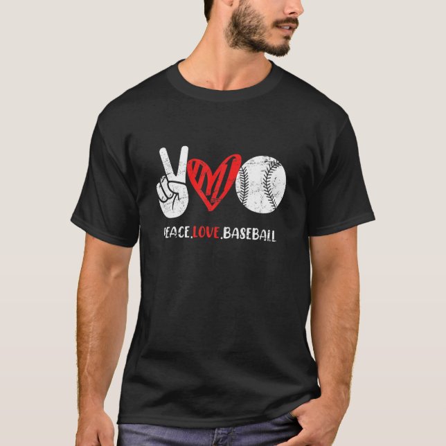 Peace Kärlek Baseball T Shirt (Framsida)