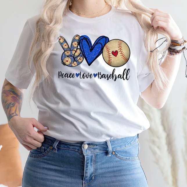 Peace Kärlek Baseball T Shirt (Skapare uppladdad)