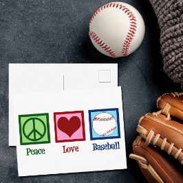 Peace Kärlek Baseball Vykort