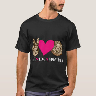 Peace Kärlek Basketball - Boll Game Coach Ringar T Shirt