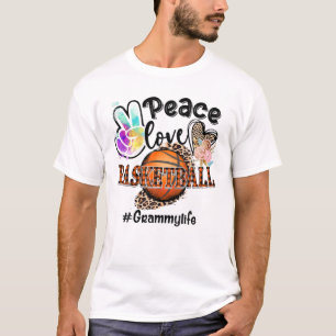 Peace Kärlek Basketball Grammy Life Mamma Grandma  T Shirt