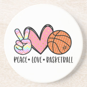 Peace Kärlek Basketball Heart for Women Tonåring T Underlägg