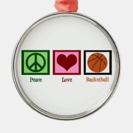 Peace Kärlek Basketball Julgransprydnad Metall
