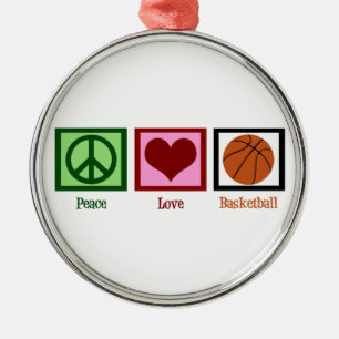 Peace Kärlek Basketball Julgransprydnad Metall