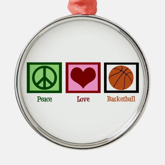 Peace Kärlek Basketball Julgransprydnad Metall (Framsidan)