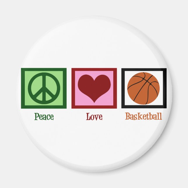 Peace Kärlek Basketball Magnet (Framsidan)