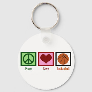 Peace Kärlek Basketball Nyckelring