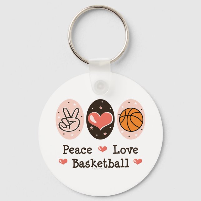 Peace Kärlek Basketball Nyckelring (Framsida)