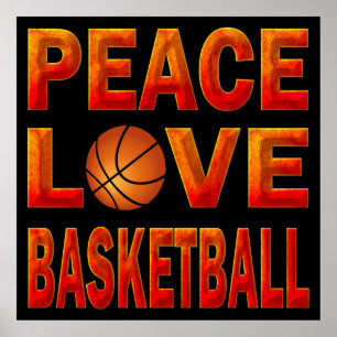 PEACE KÄRLEK BASKETBALL POSTER