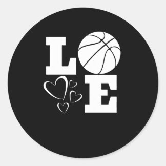 Peace Kärlek Basketball Runt Klistermärke