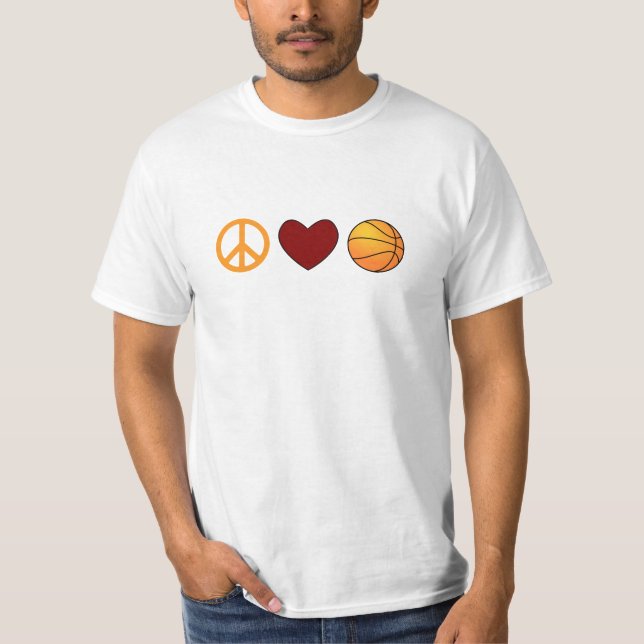 PEACE KÄRLEK BASKETBALL T SHIRT (Framsida)