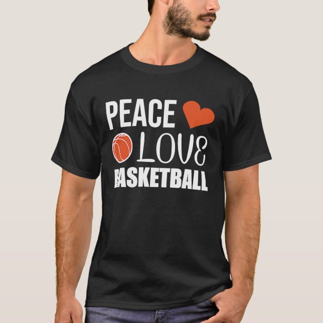 Peace Kärlek Basketball T Shirt (Framsida)