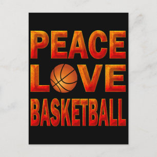 PEACE KÄRLEK BASKETBALL VYKORT