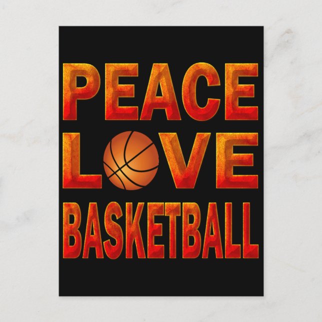 PEACE KÄRLEK BASKETBALL VYKORT (Framsida)