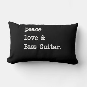 Peace Kärlek & Bass Guitar Musician Guitaris Lumbarkudde