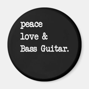 Peace Kärlek & Bass Guitar Musician Guitaris Magnet