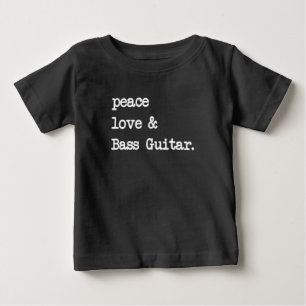 Peace Kärlek & Bass Guitar Musician Guitaris T Shirt