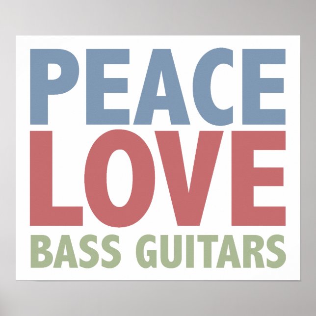 Peace Kärlek Bass Guitars Poster (Framsidan)