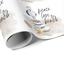 Peace Kärlek Beach-Fiskmås-kusten Presentpapper