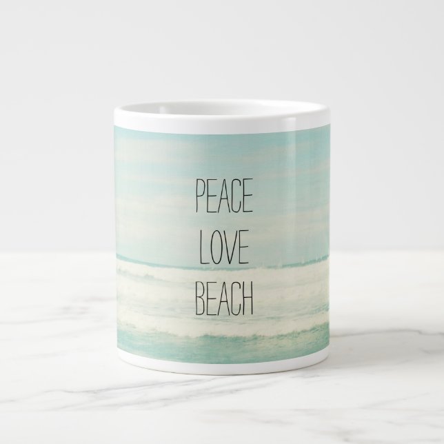 Peace Kärlek Beach Jumbo Mugg (Framsidan)