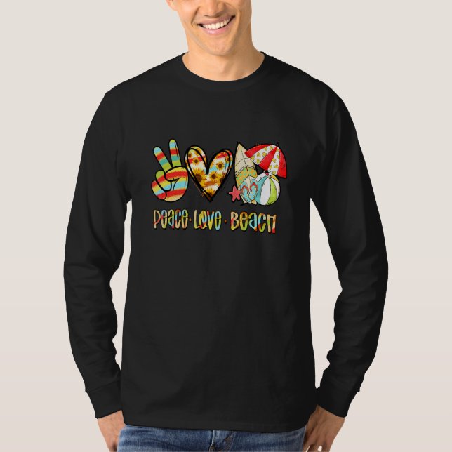 Peace Kärlek Beach Peace Hand-undertecknaren Solro T Shirt (Framsida)
