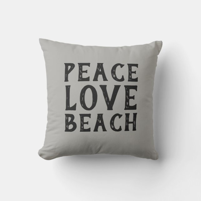 PEACE KÄRLEK BEACH-typografi | Kudde (Framsida)