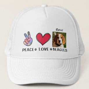 Peace Kärlek Beagle Hundälskare Truckerkeps