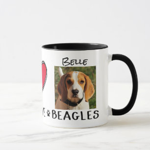 Peace Kärlek Beagles Hundälskare Mugg