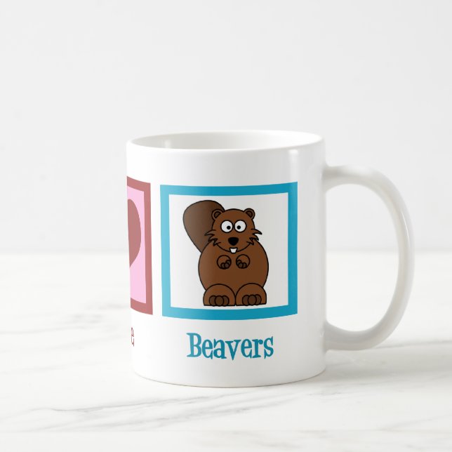 Peace Kärlek Beavers Kaffemugg (Höger)