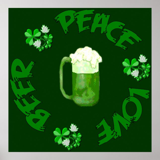 Peace Kärlek Beer Poster (Framsidan)