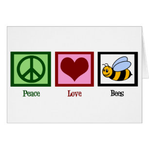 Peace Kärlek Bees Hälsningskort