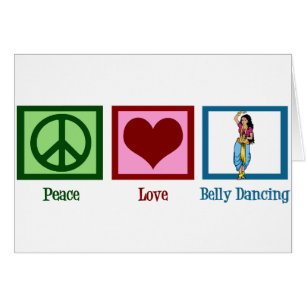 Peace Kärlek Belly Dancing Hälsningskort