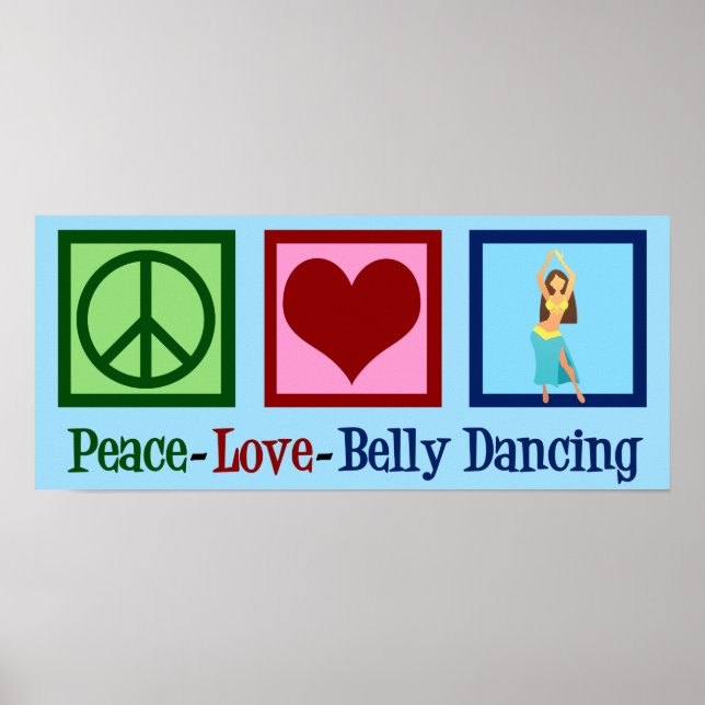 Peace Kärlek Belly Dancing Poster (Framsidan)