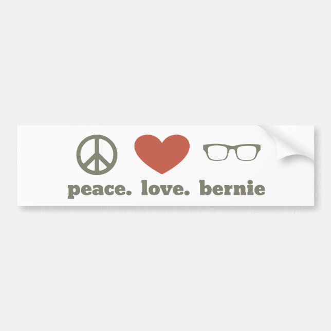 Peace Kärlek Bernie Sanders Bumper Stickers Bildekal (Framsidan)