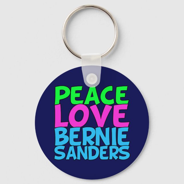 Peace Kärlek Bernie Sanders Nyckelring (Framsida)