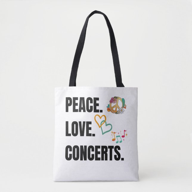 PEACE KÄRLEK BERÖR CANVAS TOTE BAG TYGKASSE (Framsida)
