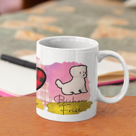Peace Kärlek Bichon Frisé Cute Hund älskare Hund P Kaffemugg