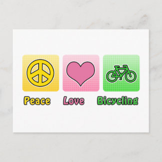 Peace Kärlek Bicycling Vykort