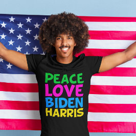 Peace Kärlek Biden Harris 2024 Val T Shirt