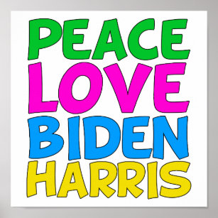 Peace Kärlek Biden Harris Cute 2024 Val Poster